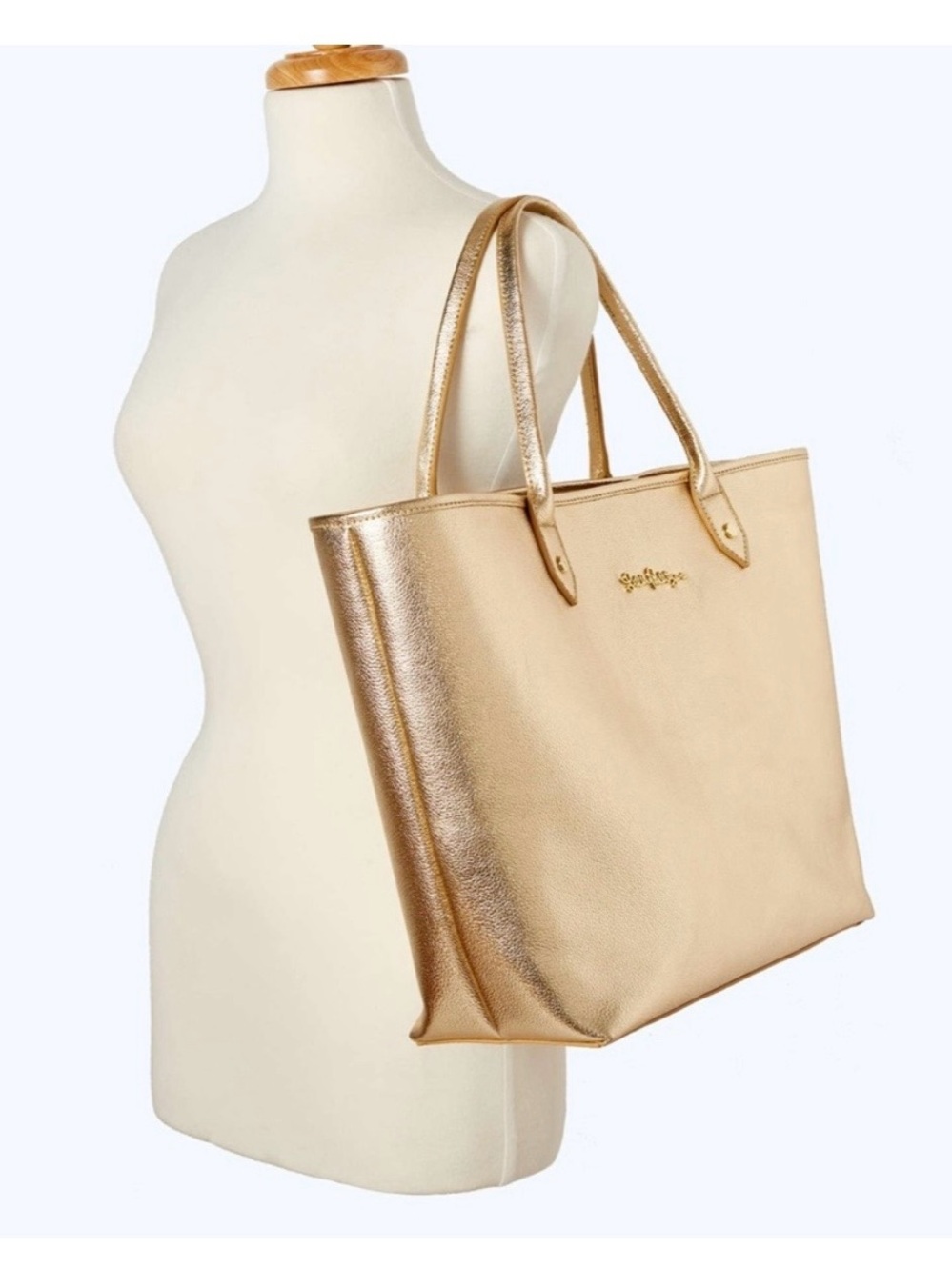 Lilly Pulitzer Gold Leather La La Tote